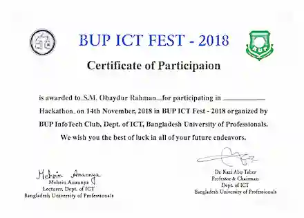 BUP ICT FEST — 2018 Participation