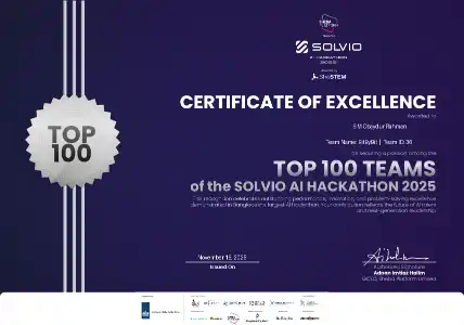SOLVIO AI Hackathon 2025 — Top 100 Teams